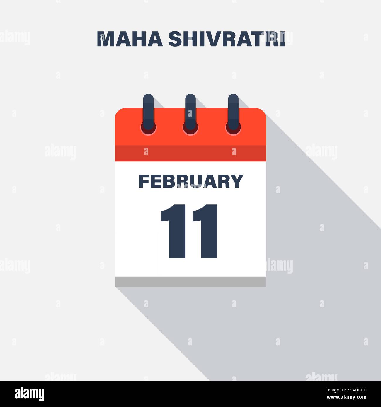 Maha Shivratri, 11 février, icône de calendrier. Date. Illustration de Vecteur