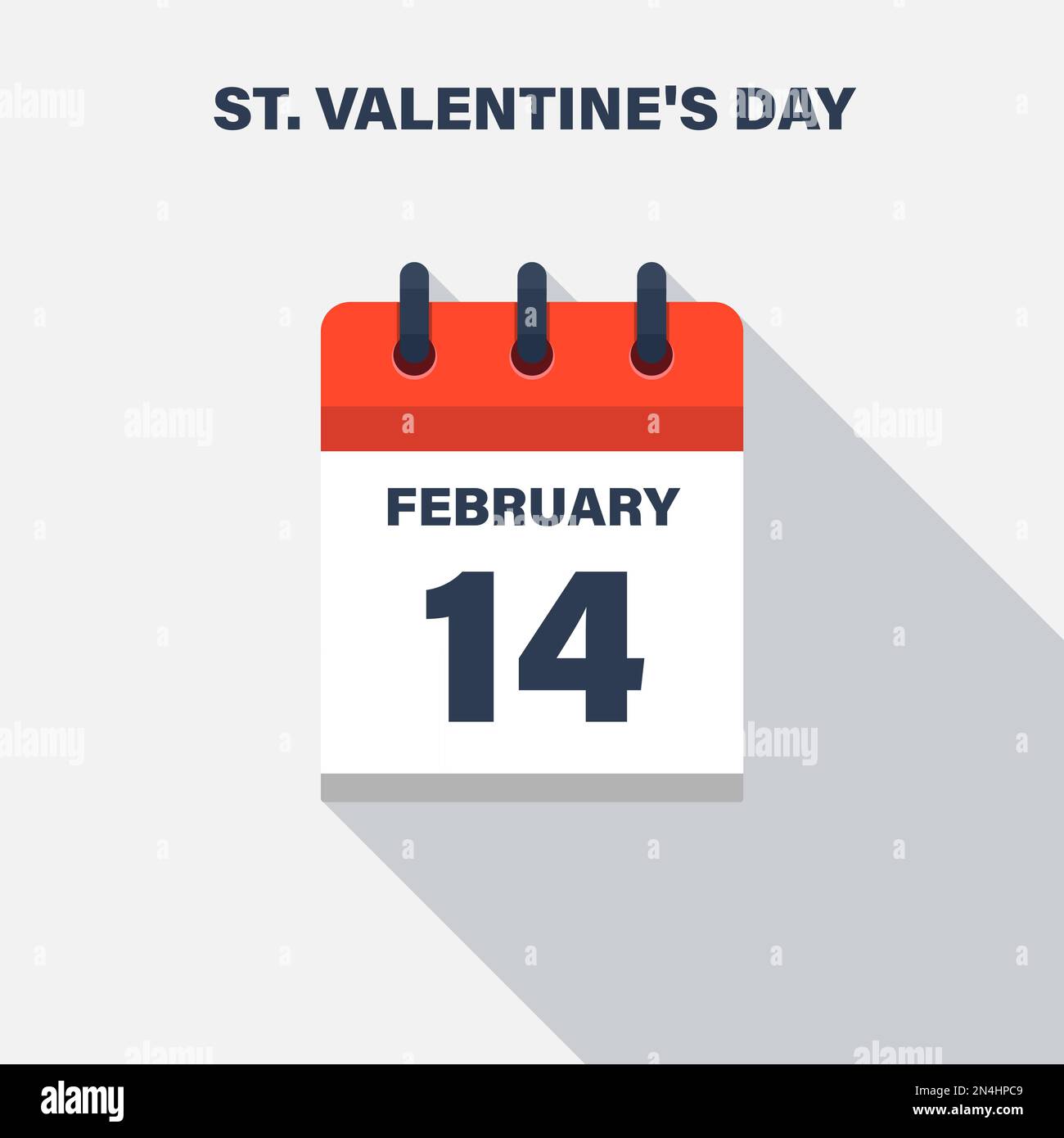 Prog Saint-Valentin. 14 février, icône calendrier. Amour. Date. Illustration de Vecteur