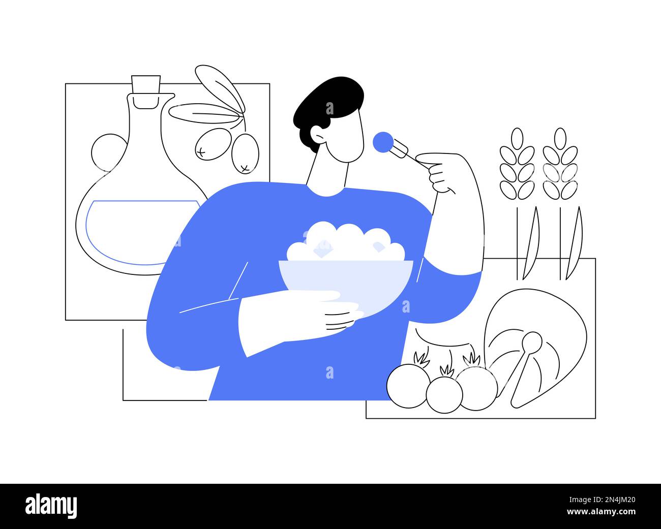 Illustration vectorielle du concept abstrait du régime méditerranéen. Illustration de Vecteur