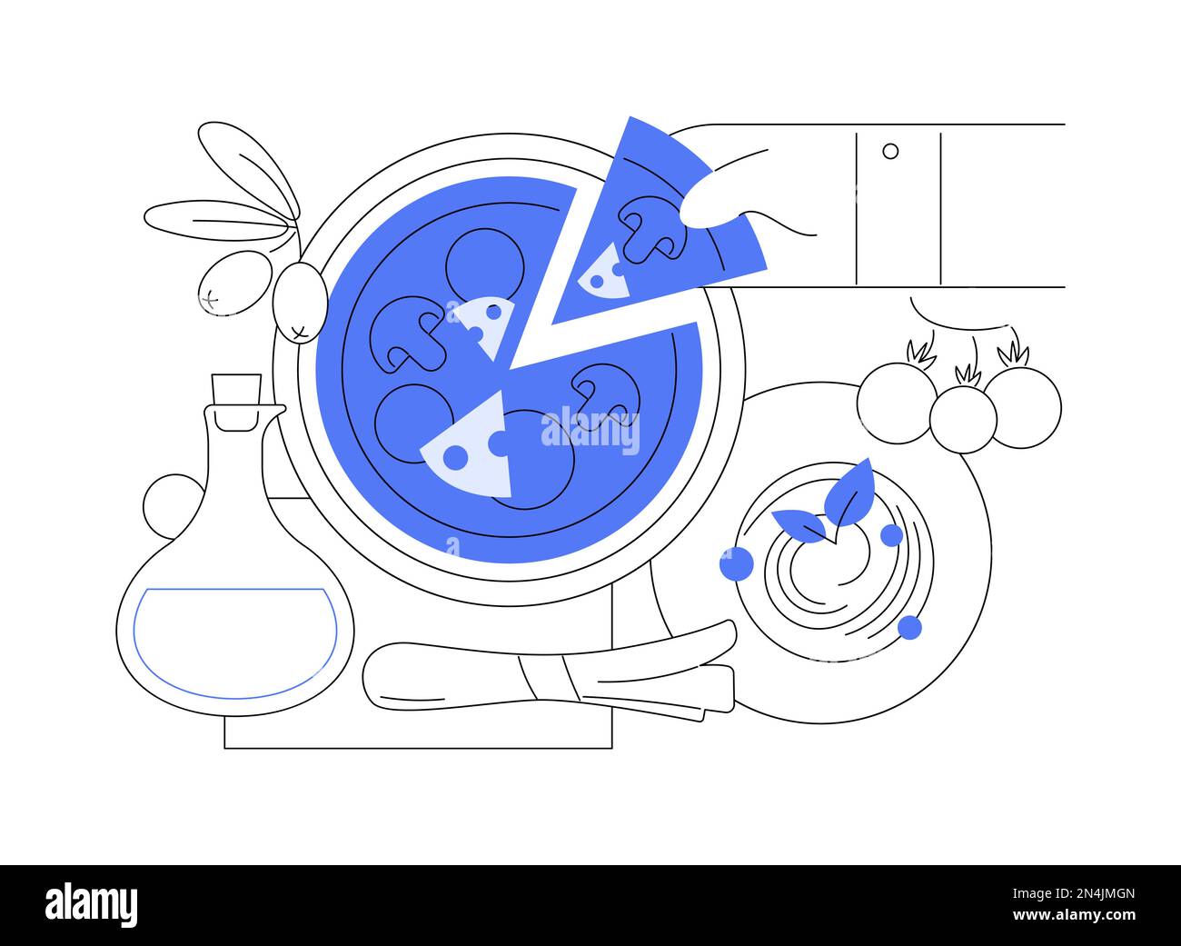 Illustration vectorielle abstraite du concept de cuisine italienne. Illustration de Vecteur