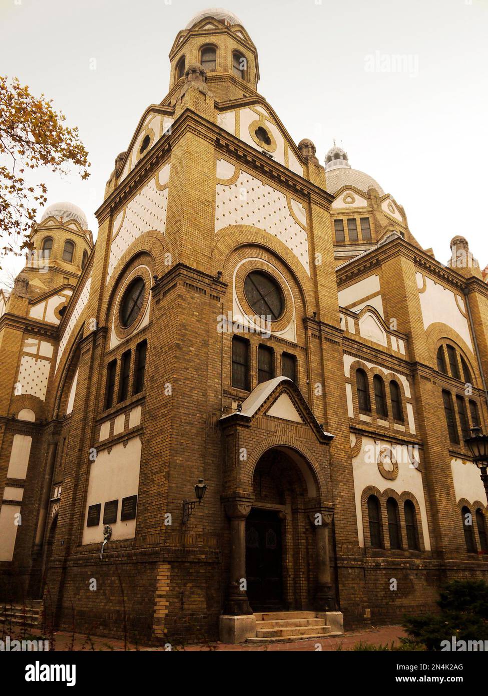 Synagogue Novi Sad en hiver, rue Jevrejska, Novi Sad, Voïvodine, Serbie Banque D'Images