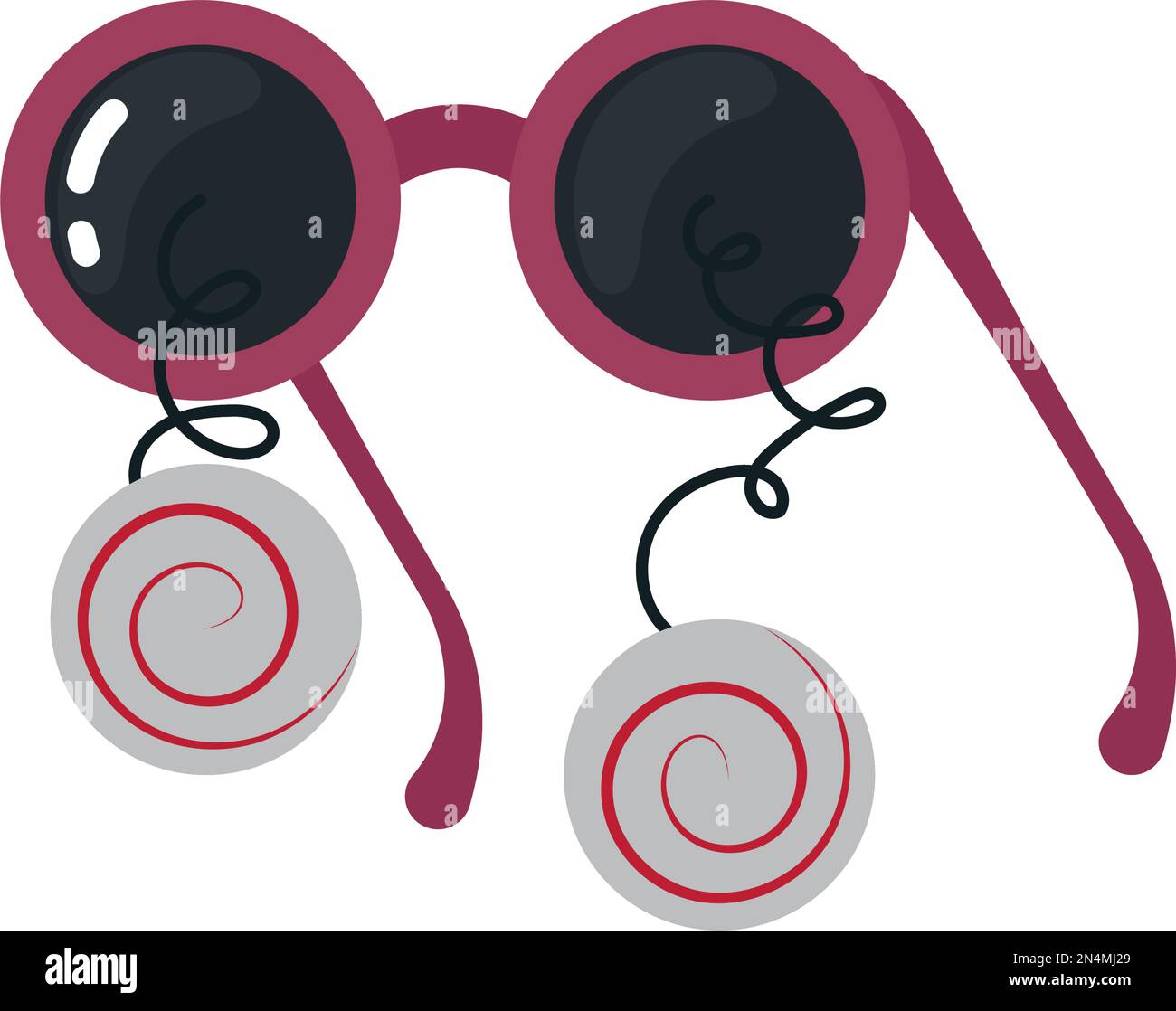 lunettes à bandes dessinées avec yeux renflés Illustration de Vecteur