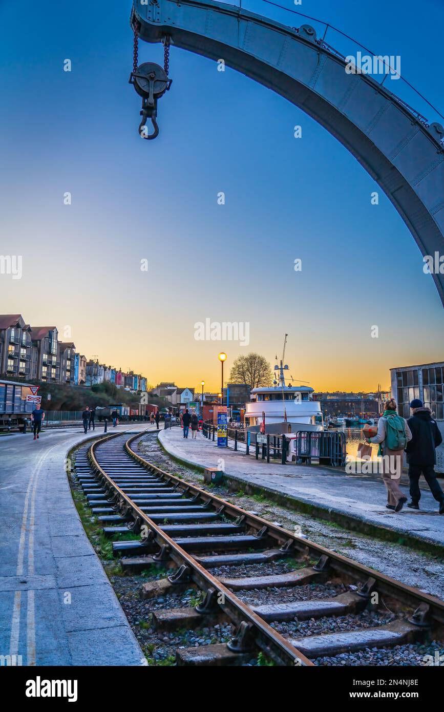 Bristol, Angleterre - 20 janvier 2023 : vue du Wapping Railway Wharf à Bristol, Angleterre Banque D'Images