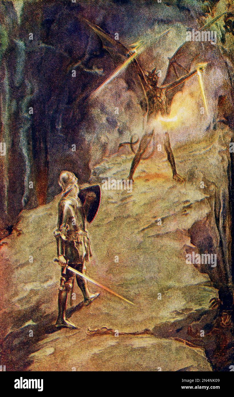 La légende de 1917 se lit comme suit « alors Christian atil réussi à tirer son épée le