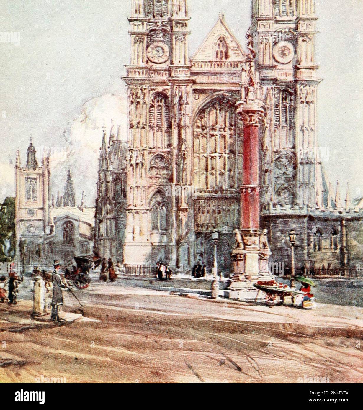 Abbaye de Westminster, West Front, Londres, Angleterre, vers 1903 Banque D'Images