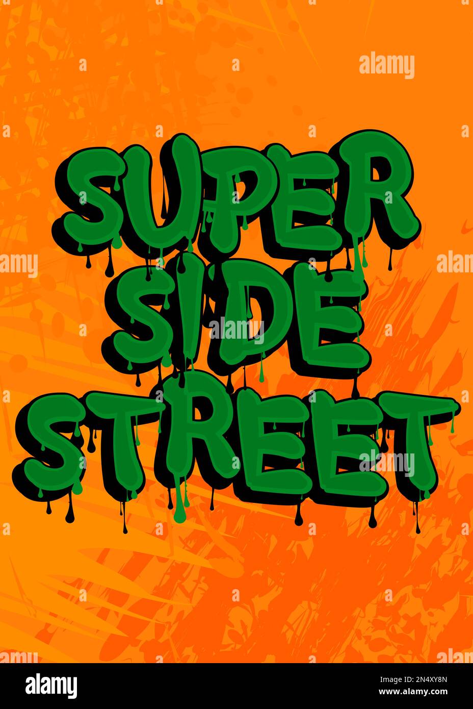 Super Side Street. Balise Graffiti. Décoration moderne abstraite d'art de rue réalisée dans le style de peinture urbain. Illustration de Vecteur
