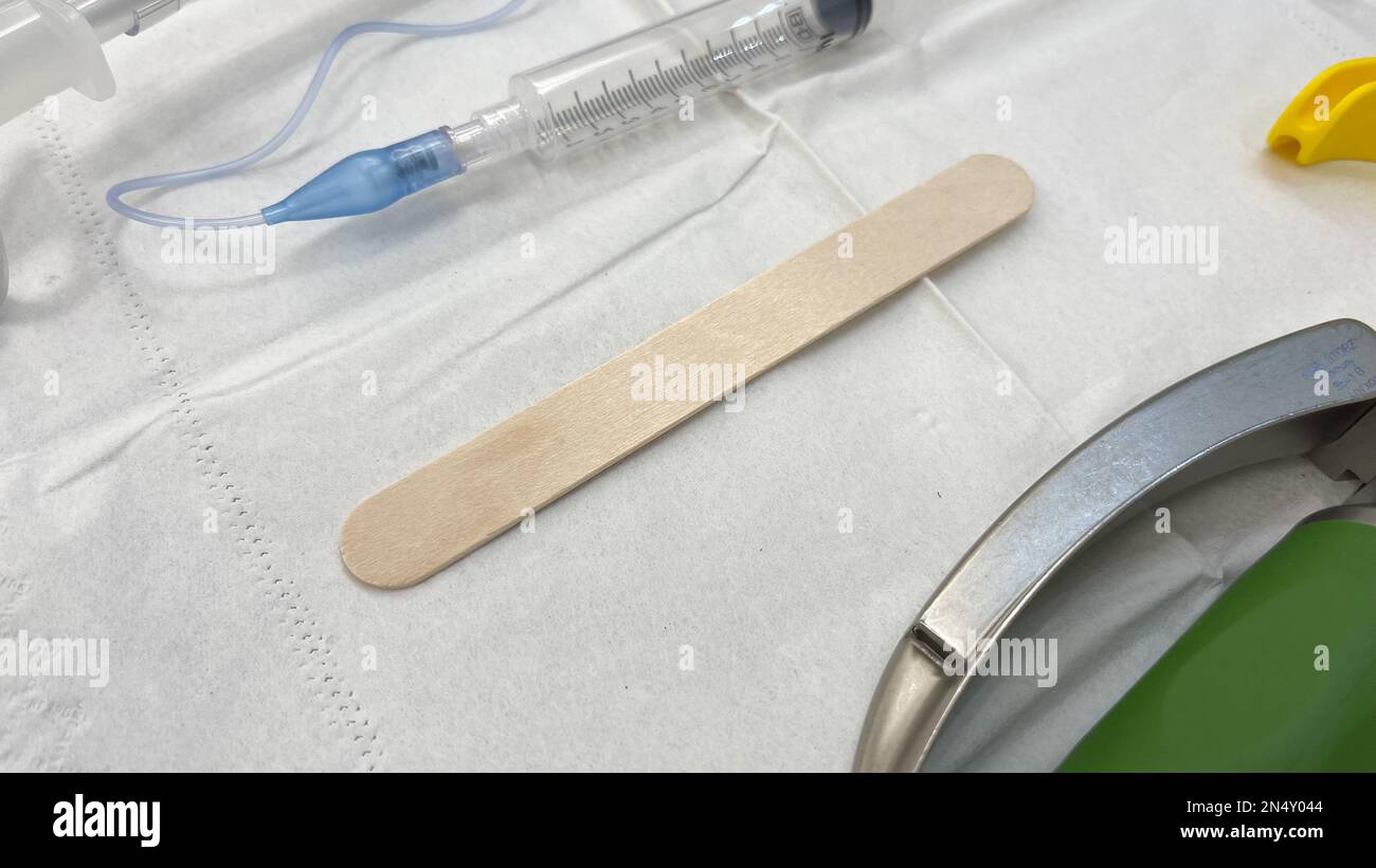 Kit d'intubation d'urgence des voies aériennes pour anesthésie hospitalière Banque D'Images