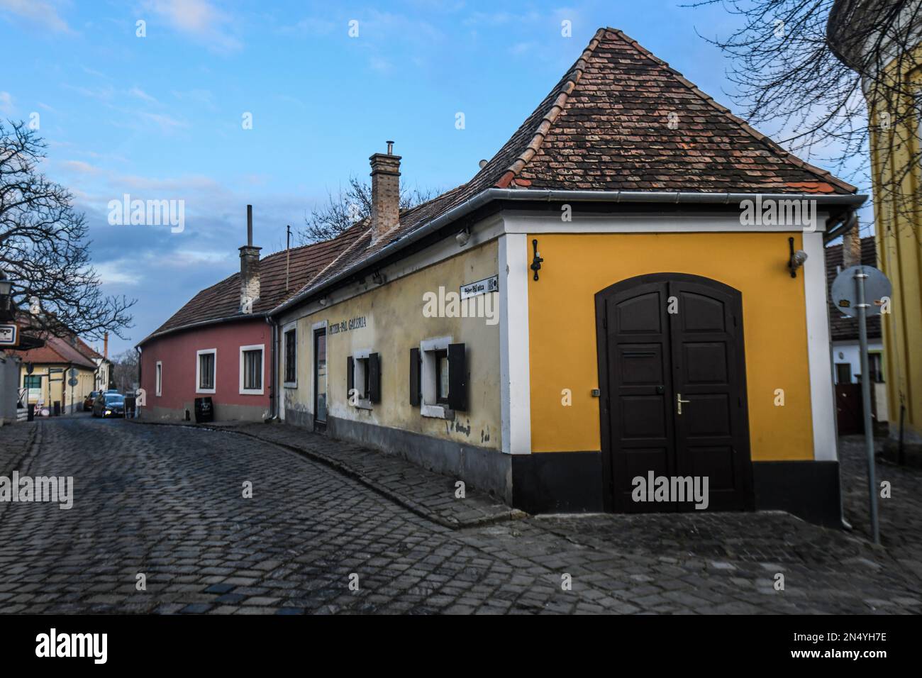 Szentendre : rue Peter PEL. Hongrie Banque D'Images