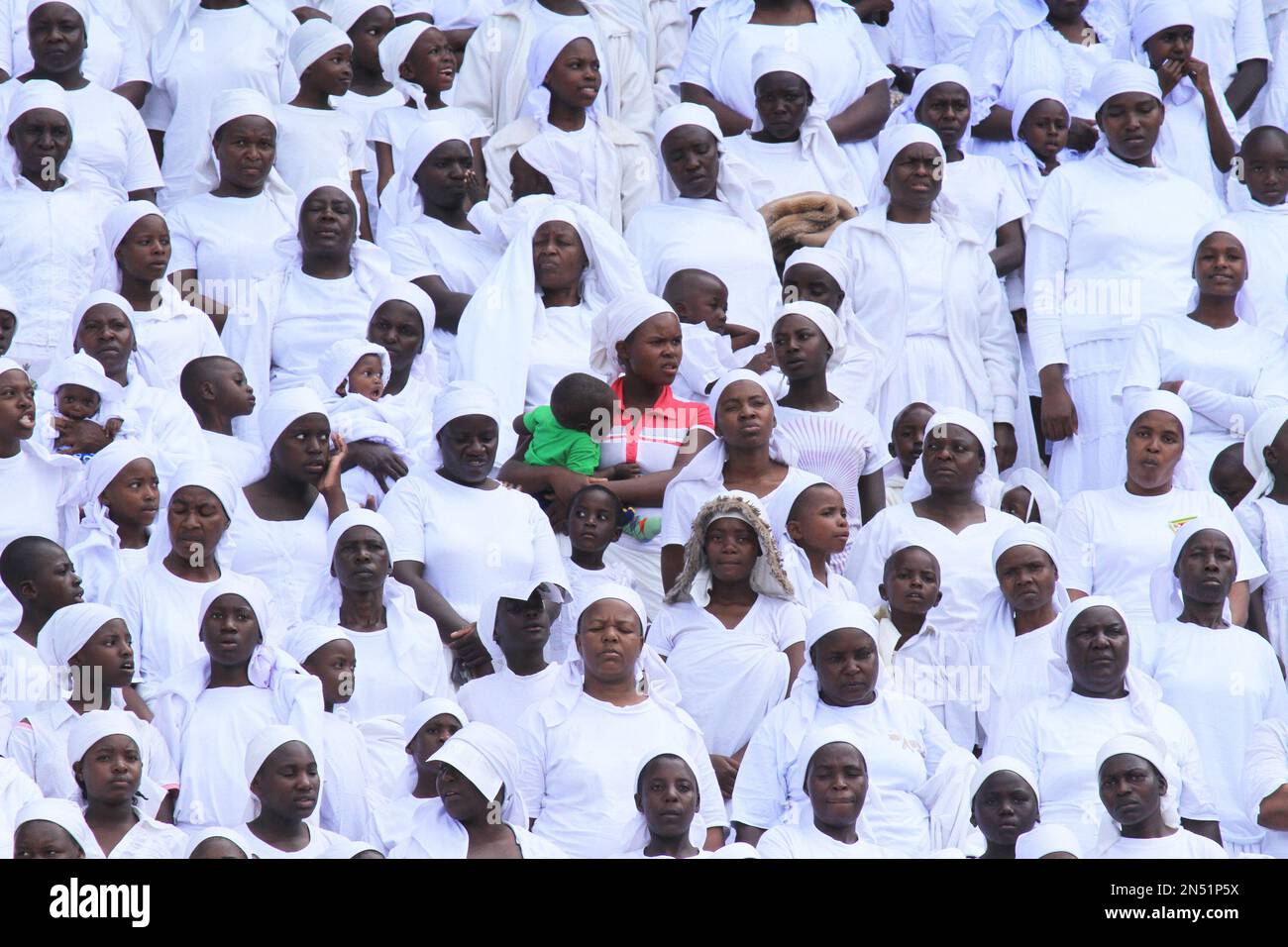 The crowd watches Zimbabwe's 34th independence celebrations at the ...