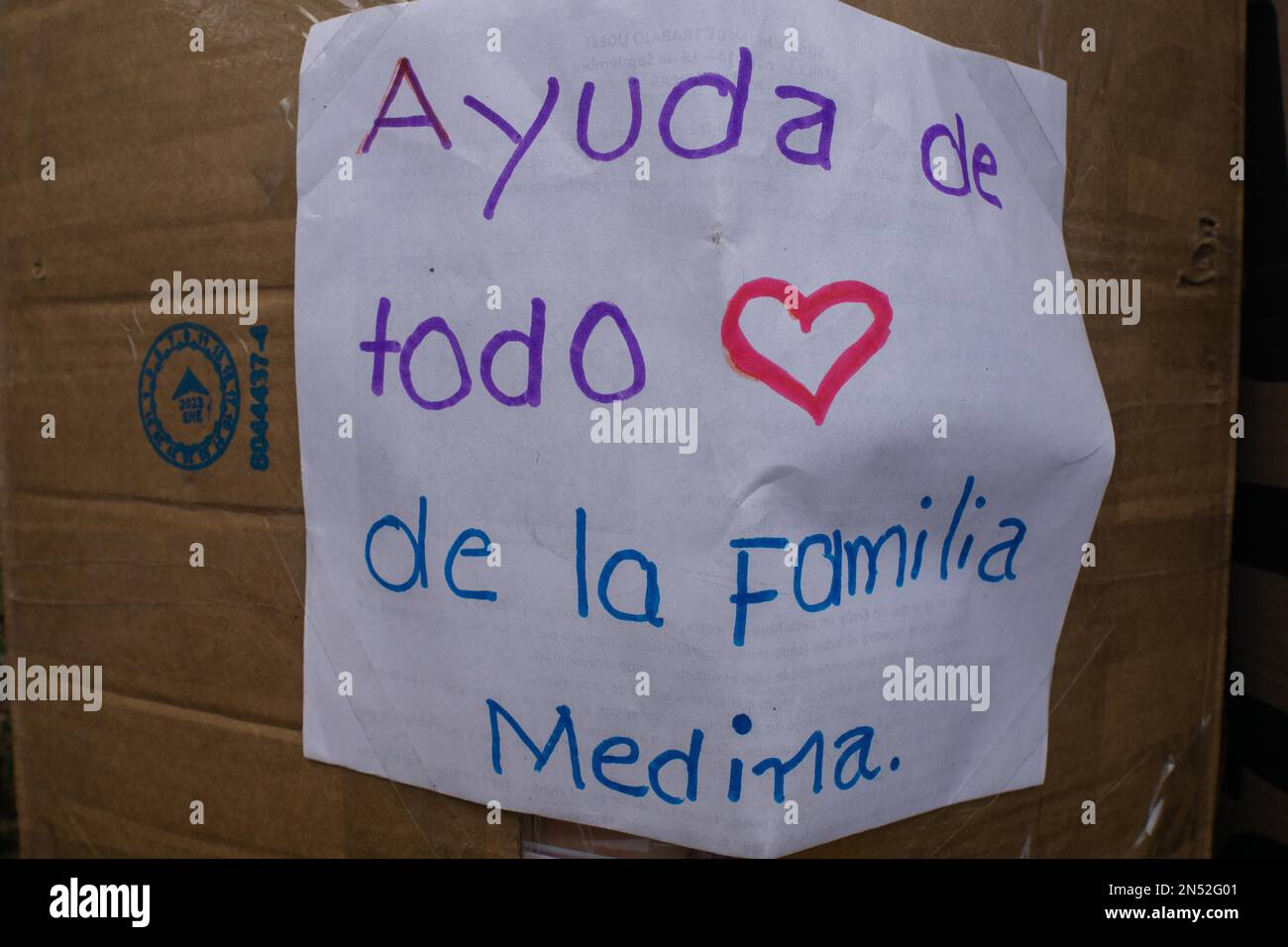 Non exclusif: 8 février 2023, Mexico, Mexique: Cet après-midi, des centaines de personnes ont assisté à l'Ambassade de Turquie dans le but d'aider et de giv Banque D'Images