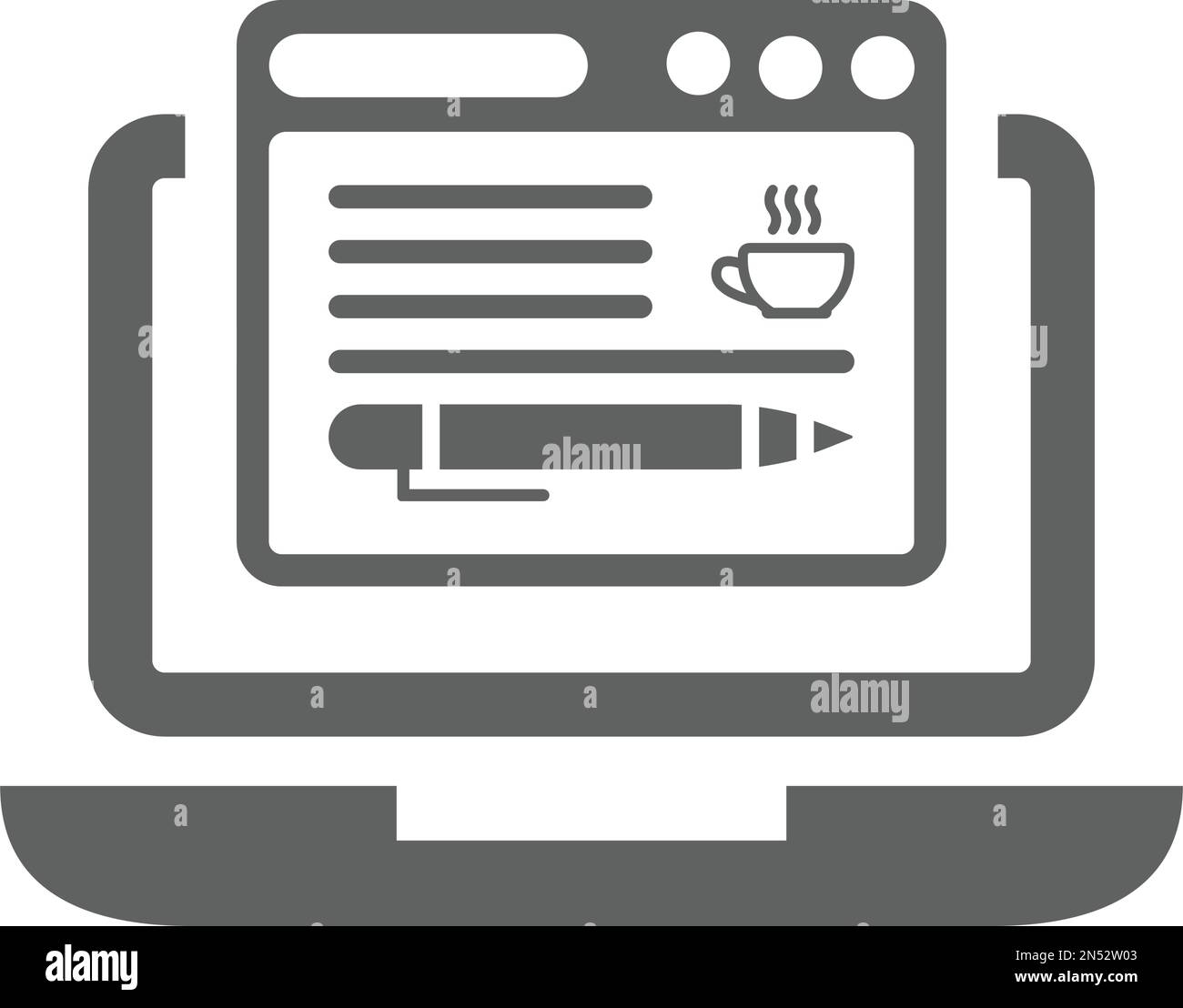Blog, article, icône d'édition est isolé sur fond blanc. Utilisation à des fins graphiques et de conception de sites Web ou à des fins commerciales. Fichier EPS vectoriel. Illustration de Vecteur