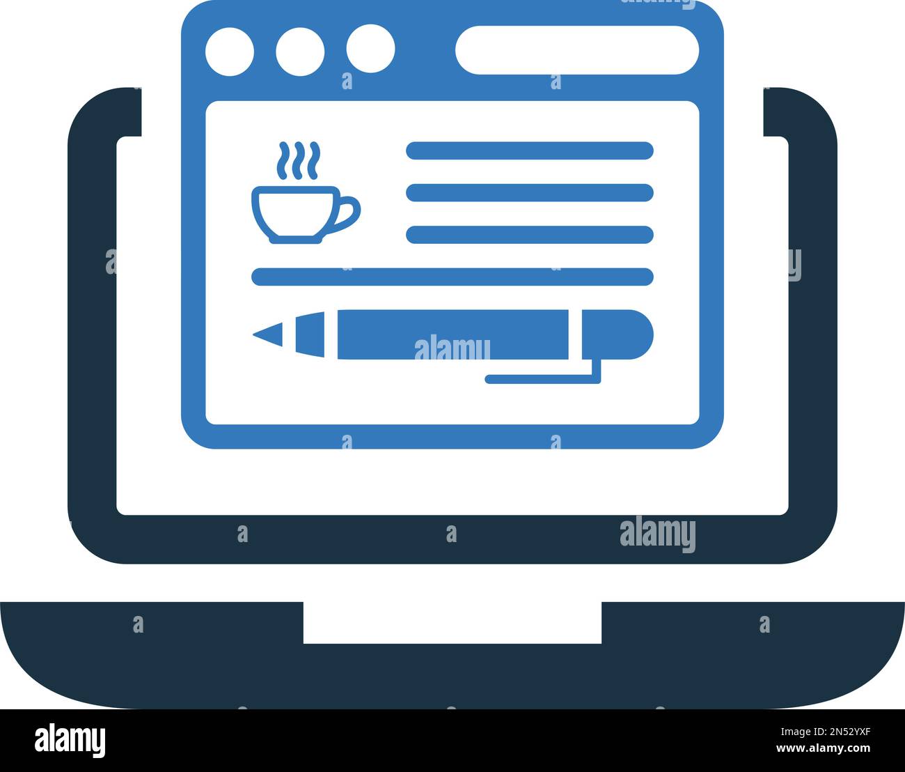 Blog, article, icône d'édition est isolé sur fond blanc. Utilisation à des fins graphiques et de conception de sites Web ou à des fins commerciales. Fichier EPS vectoriel. Illustration de Vecteur