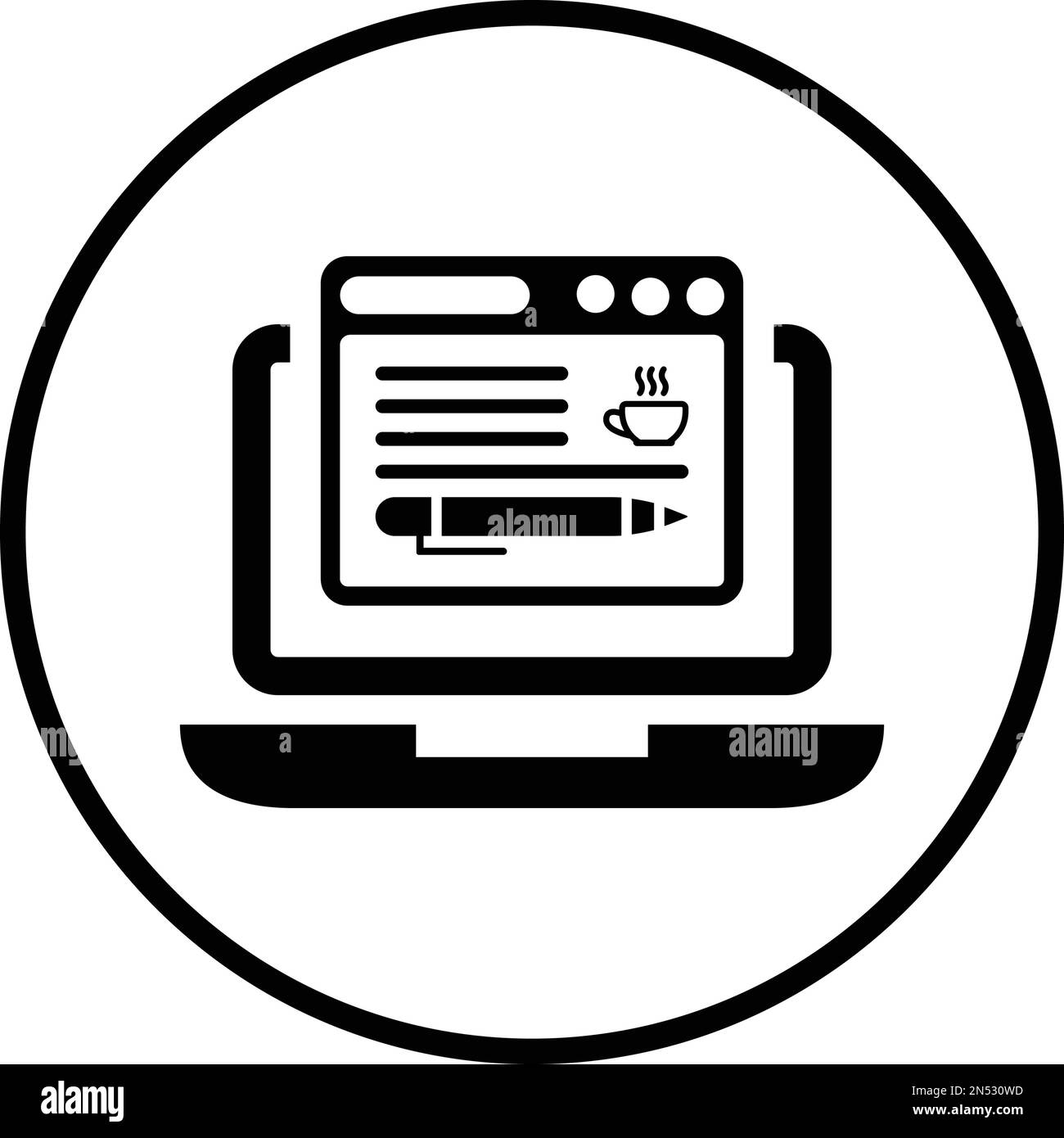 Blog, article, icône d'édition est isolé sur fond blanc. Utilisation à des fins graphiques et de conception de sites Web ou à des fins commerciales. Fichier EPS vectoriel. Illustration de Vecteur