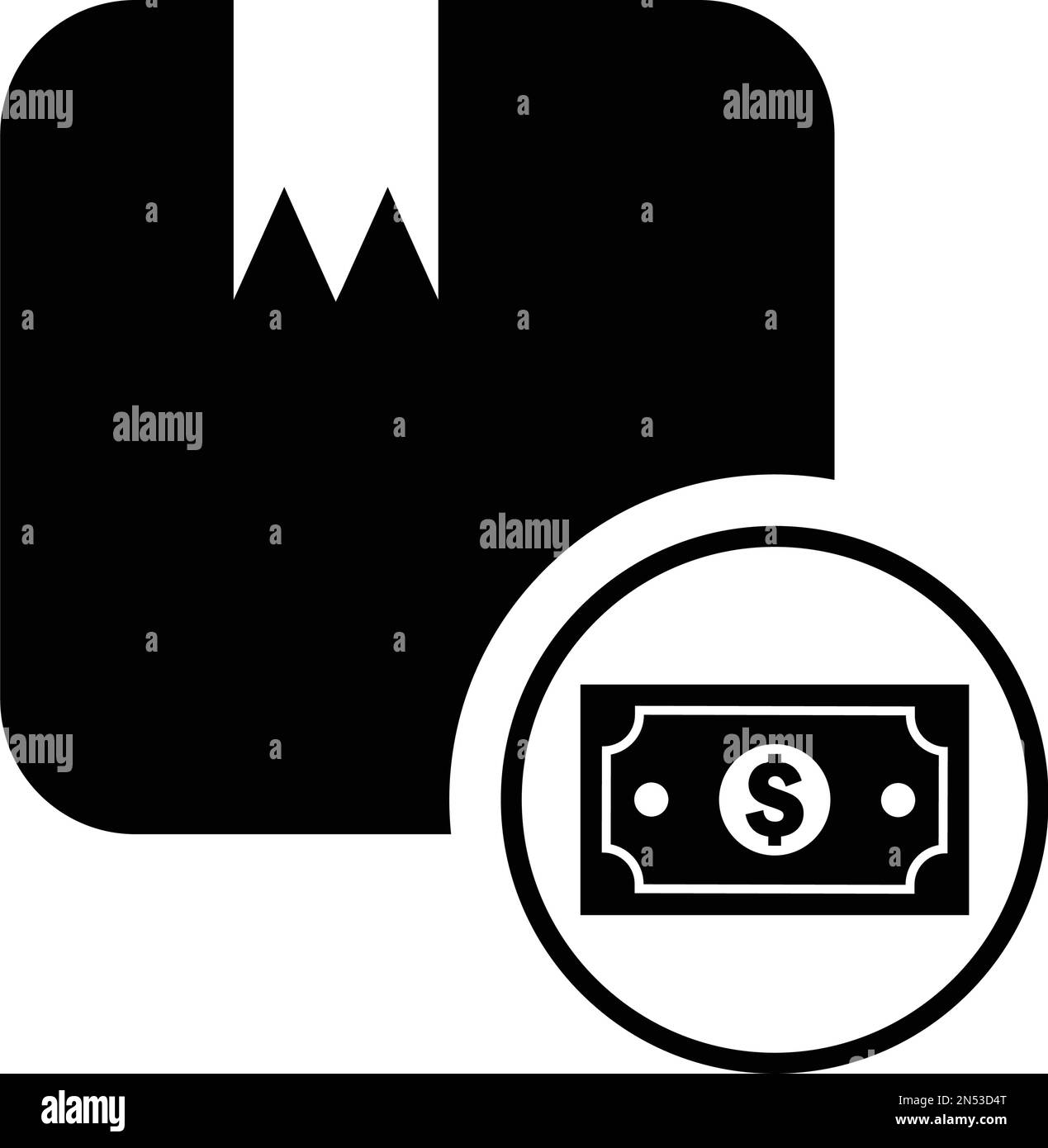 Argent à la livraison, icône colis. Illustration vectorielle simple bien organisée. Illustration de Vecteur