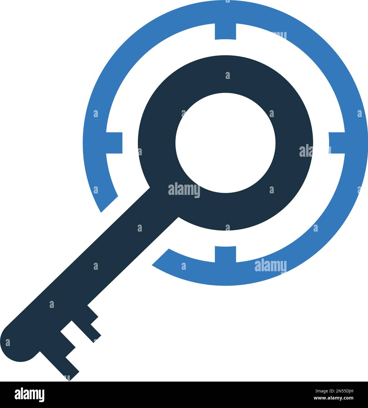 Le libellé clé, icône de cible, est isolé sur fond blanc. Utilisation à des fins graphiques et de conception de sites Web ou à des fins commerciales. Fichier EPS vectoriel. Illustration de Vecteur