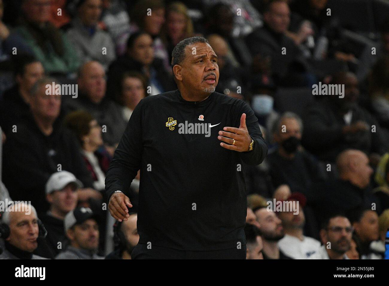 PROVIDENCE, RI FEBRUARY 08 Providence Friars head coach Ed Cooley reacts during a college