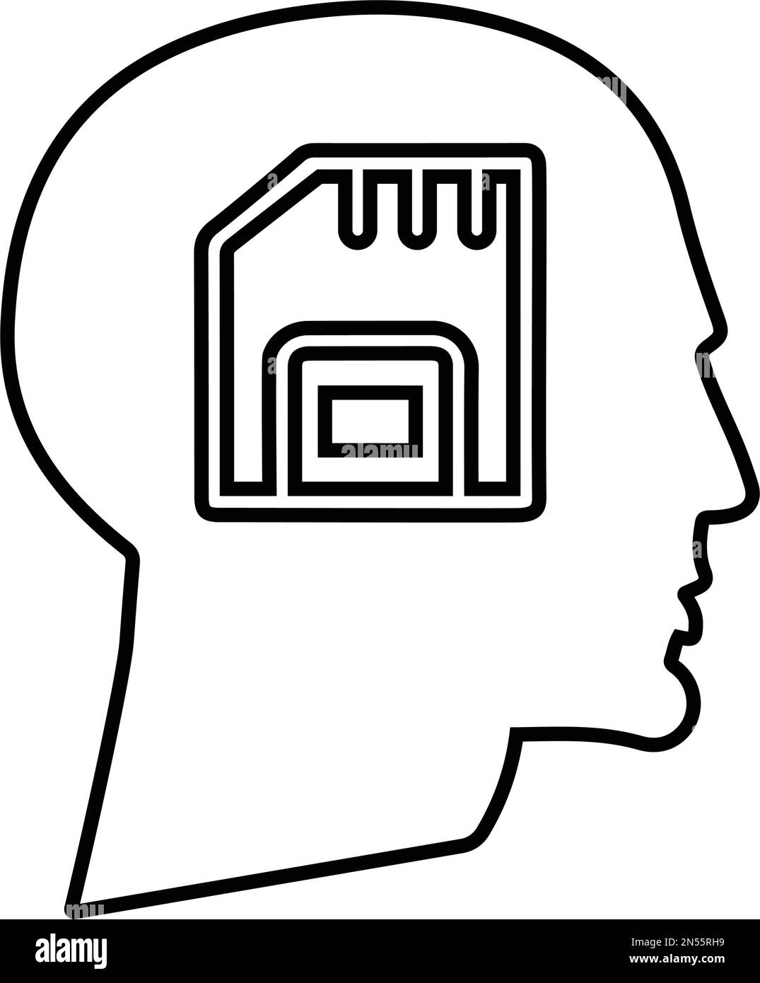 Head, Memory Chip Icon - idéal pour concevoir et développer des sites Web, des fichiers imprimés et des présentations, des supports promotionnels et bien plus encore. Vect Illustration de Vecteur