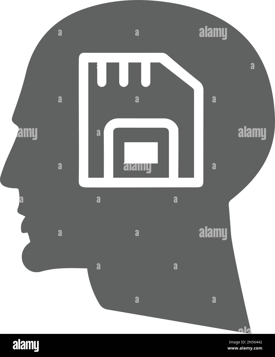 Head, Memory Chip Icon - idéal pour concevoir et développer des sites Web, des fichiers imprimés et des présentations, des supports promotionnels et bien plus encore. Vect Illustration de Vecteur