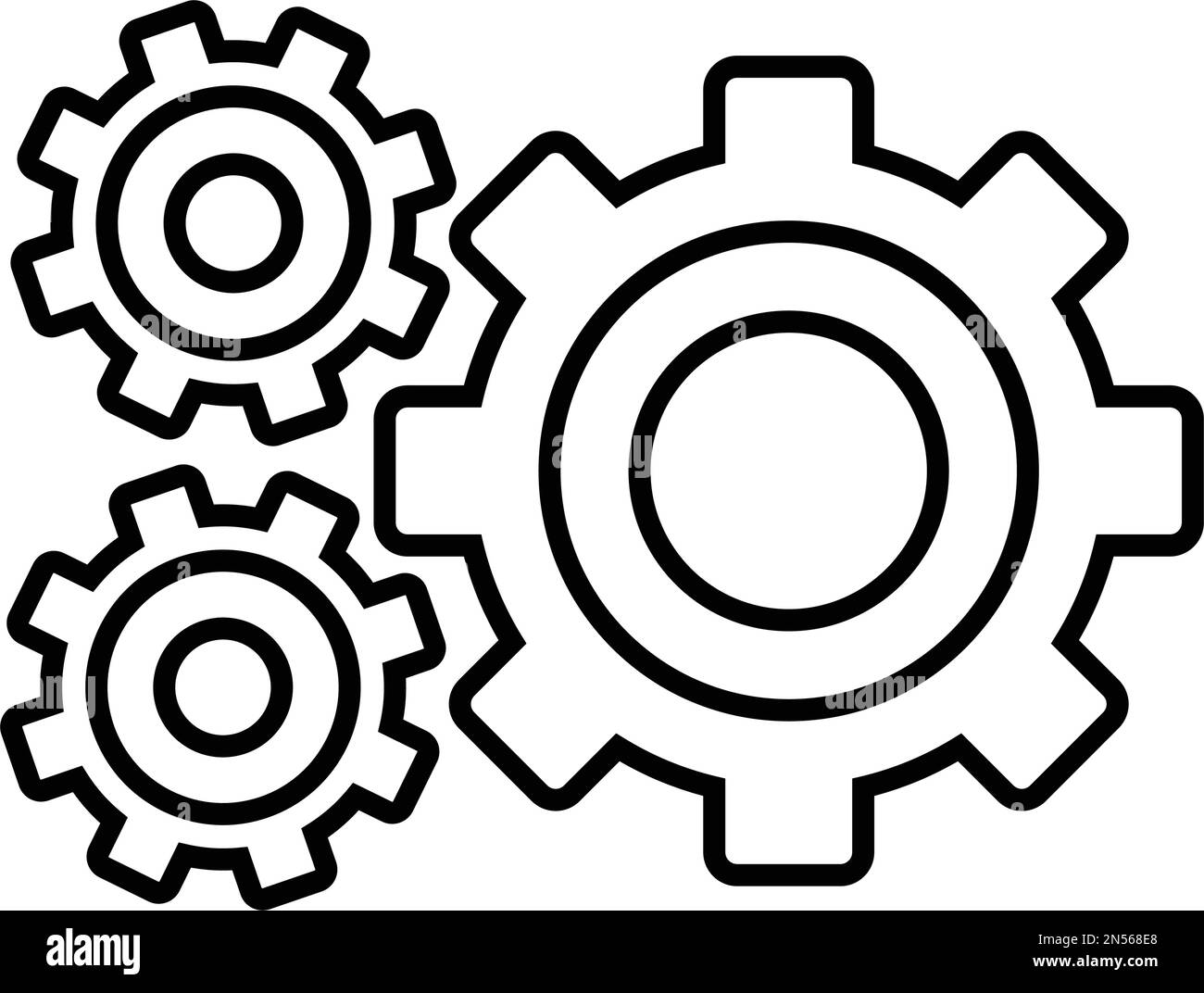 Fonctionnement, configuration, icône d'engrenage - fichier EPS vectoriel. Utilisation parfaite pour les supports d'impression, le Web, les images de stock, l'utilisation commerciale ou tout type de projet de conception. Illustration de Vecteur