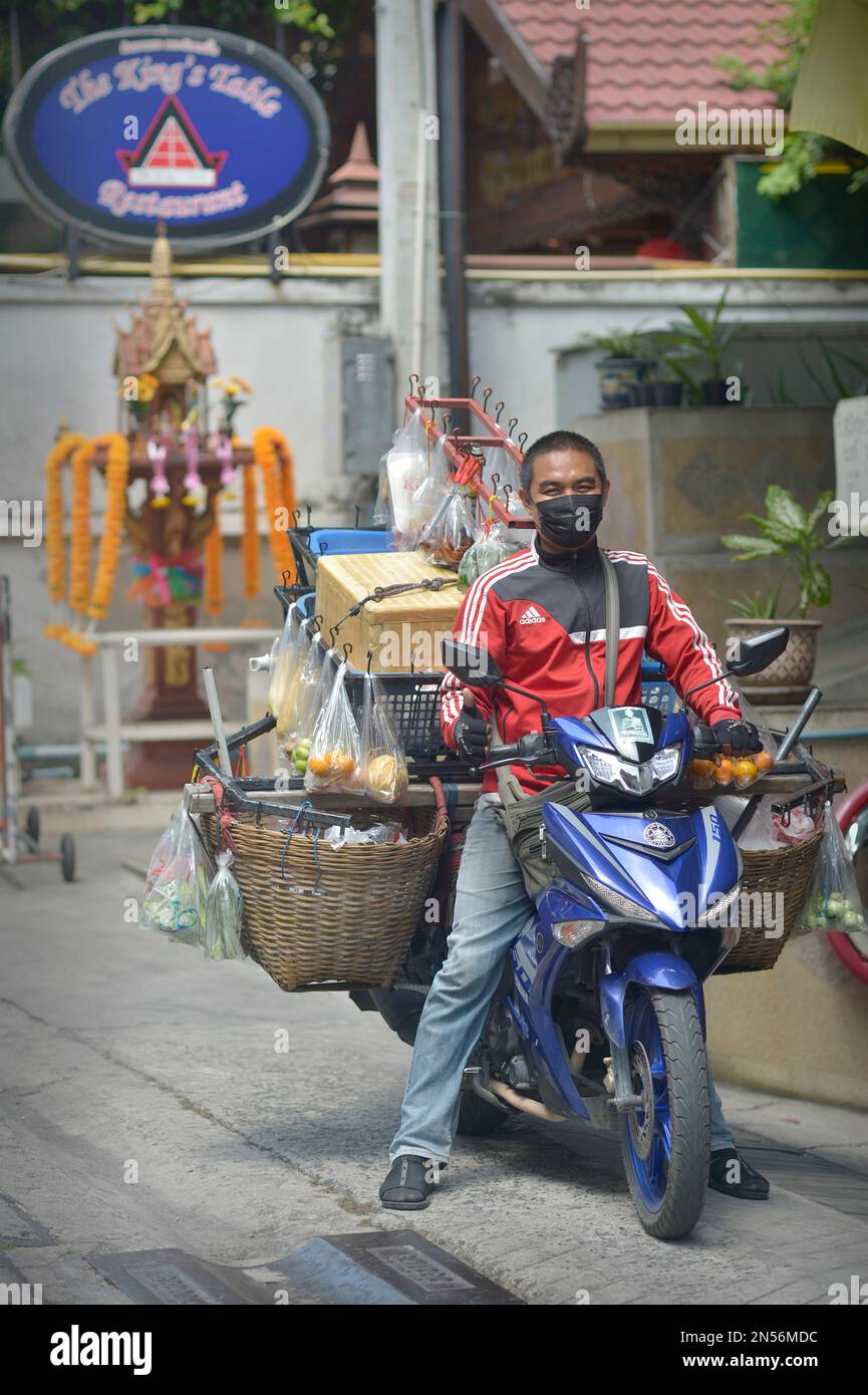 Vendeur de moto Pattaya Thaïlande Banque D'Images
