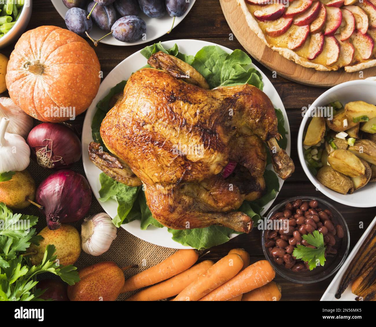 concept repas thanksgiving avec dinde. Résolution et superbe photo de haute qualité Banque D'Images
