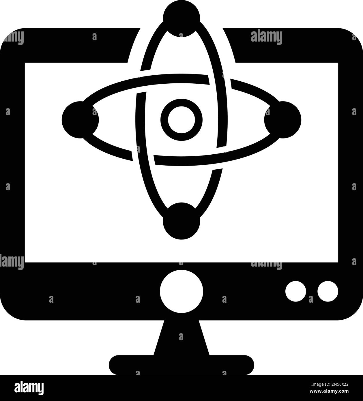 Physique, recherche, icône Atom - fichier EPS vectoriel. Utilisation parfaite pour les supports d'impression, le Web, les images de stock, l'utilisation commerciale ou tout type de projet de conception. Illustration de Vecteur