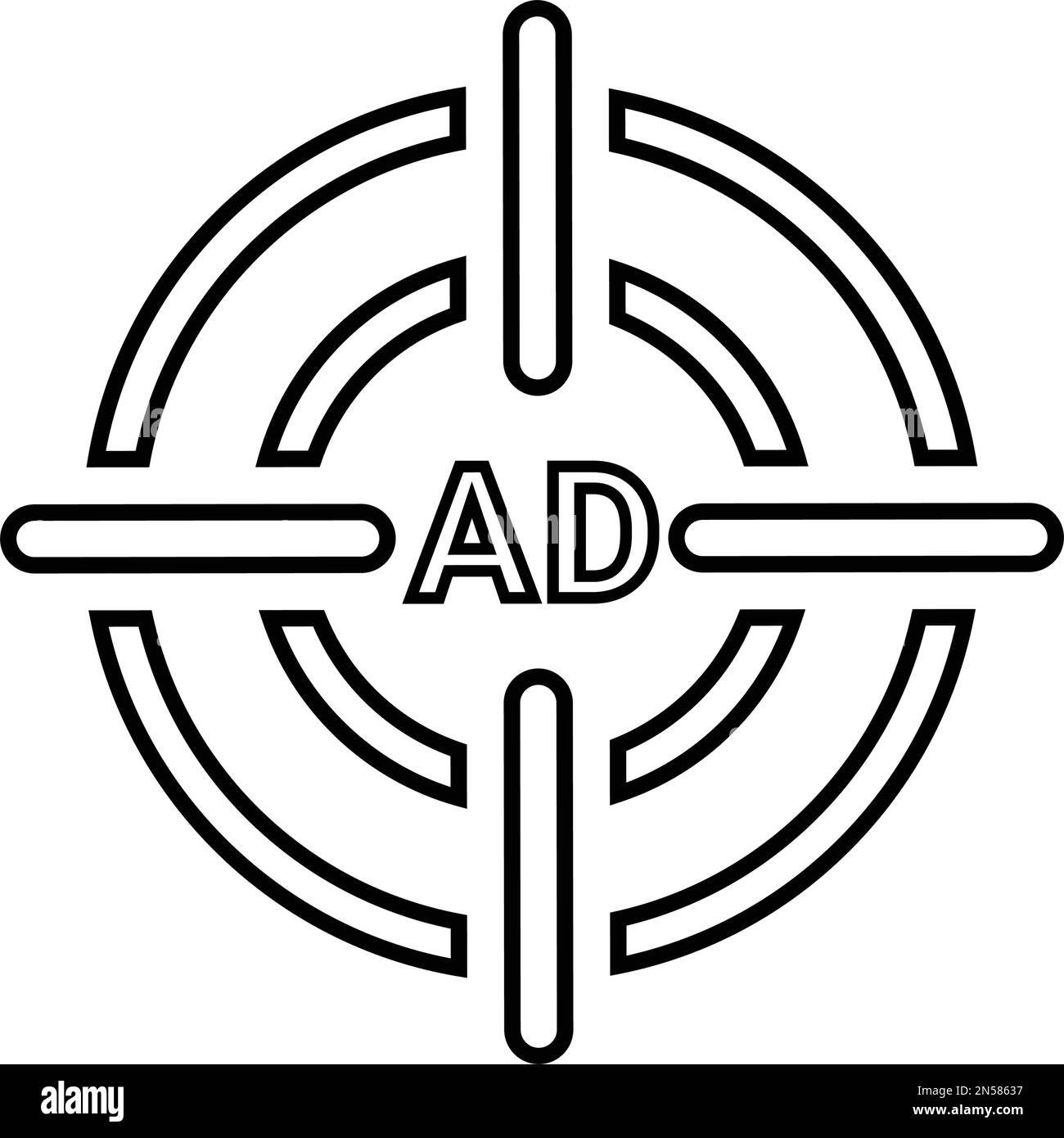 Cible, icône d'annonce - fichier EPS vectoriel modifiable simple. Illustration de Vecteur