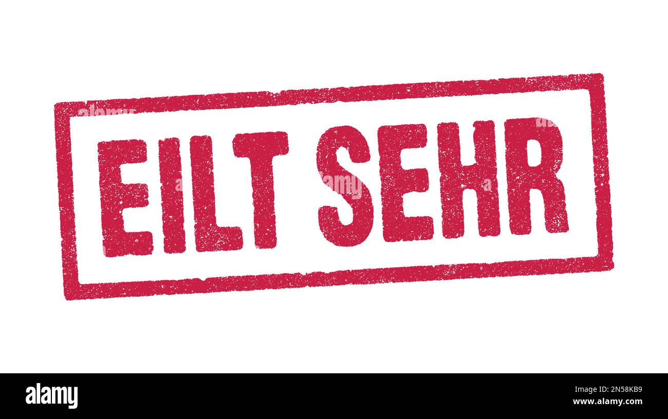 Illustration vectorielle du mot Eilt Sehr (très urgent en allemand) en timbres rouges Illustration de Vecteur