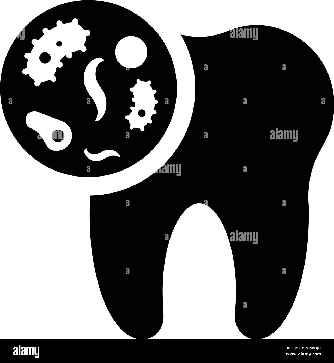 Dent, germes, icône dentaire - fichier EPS vectoriel simple et modifiable. Illustration de Vecteur