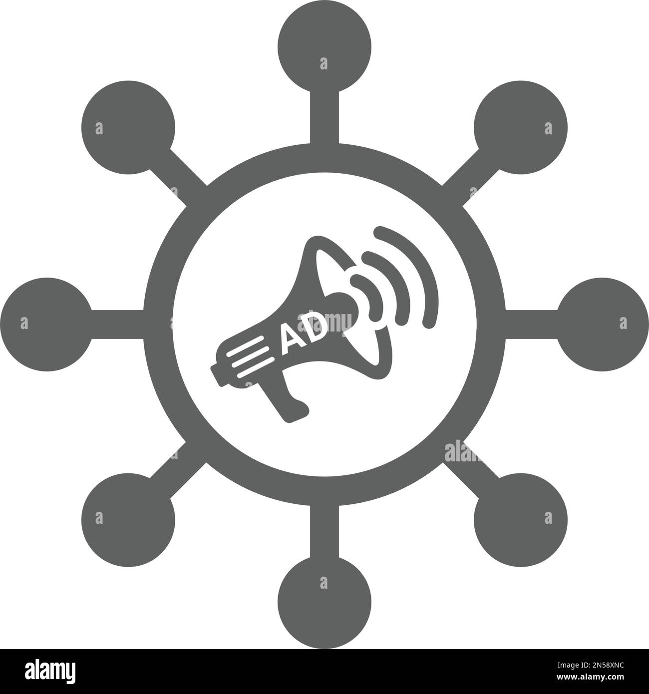 Viral, icône d'annonce - fichier EPS vectoriel simple modifiable. Illustration de Vecteur