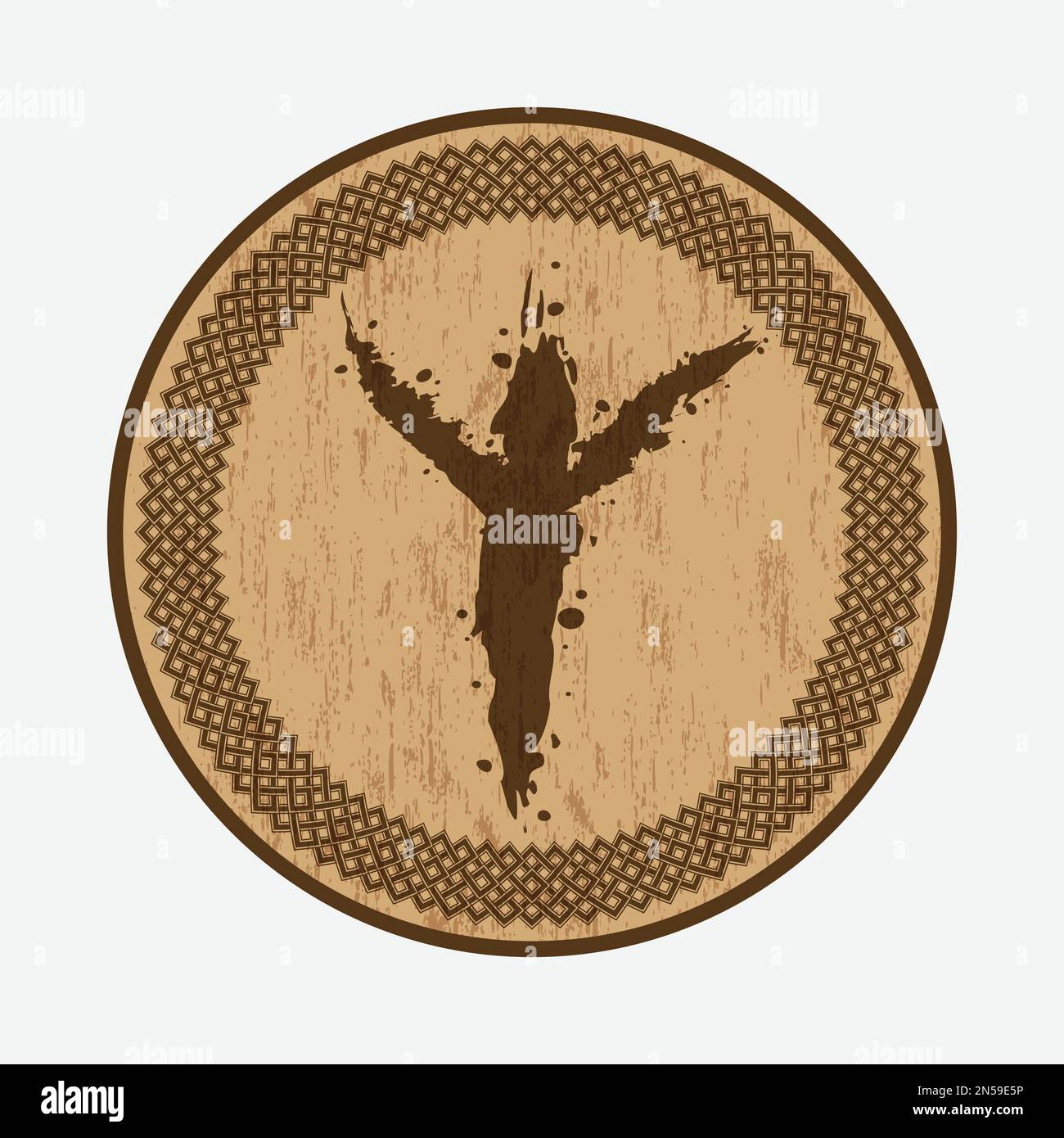 Symbole scandinave brun viking Illustration de Vecteur