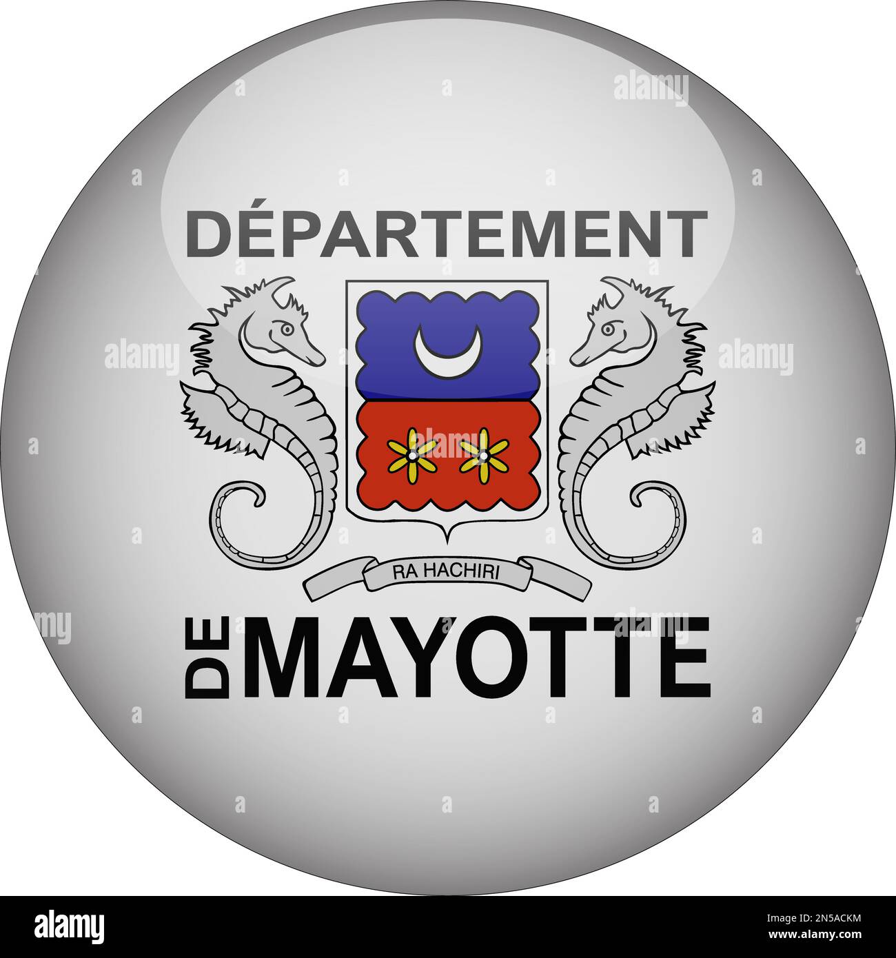 Mayotte 3D drapeau rond icône bouton Vector Illustration de Vecteur