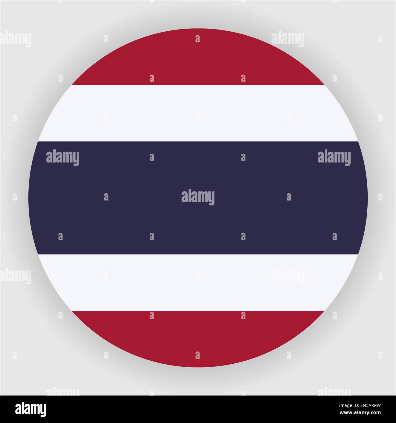 Thaïlande drapeau rond plat icône vecteur de bouton Illustration de Vecteur