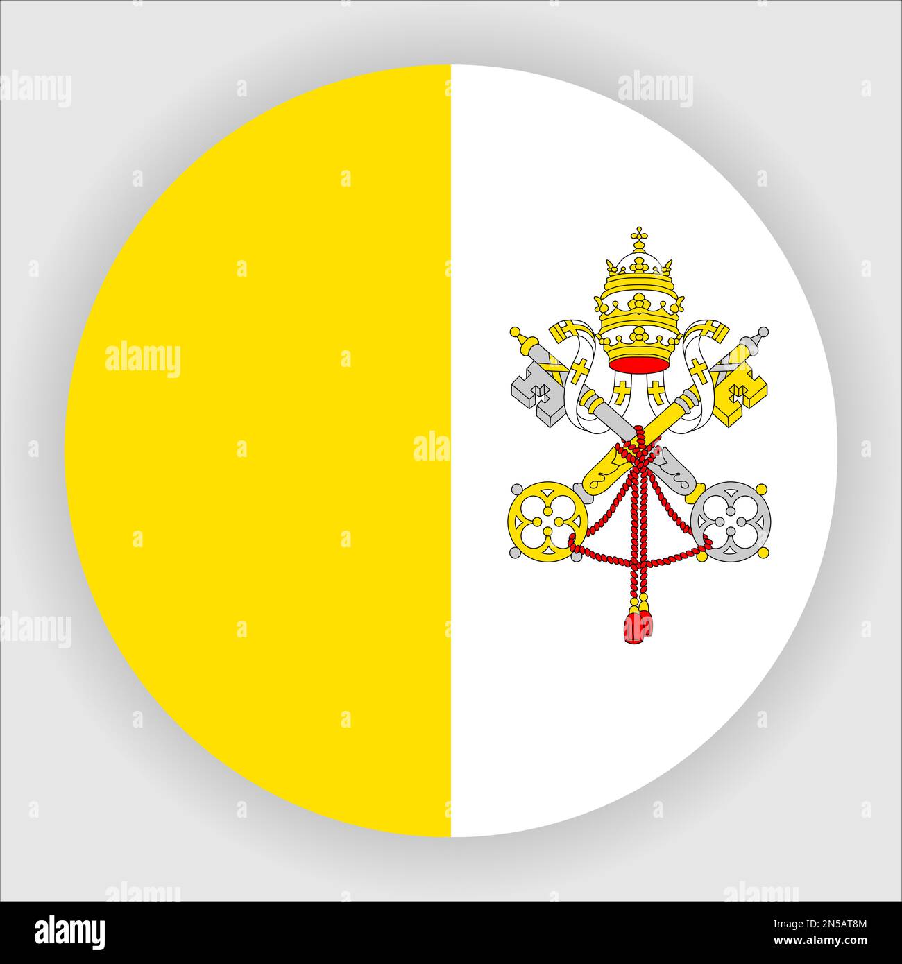 Symbole drapeau rond plat de la Cité du Vatican, vecteur de bouton Illustration de Vecteur