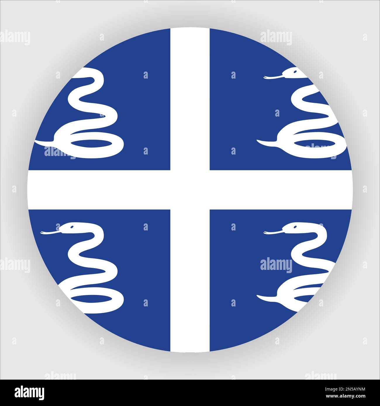 Martinique drapeau plat arrondi icône bouton Vector Illustration de Vecteur