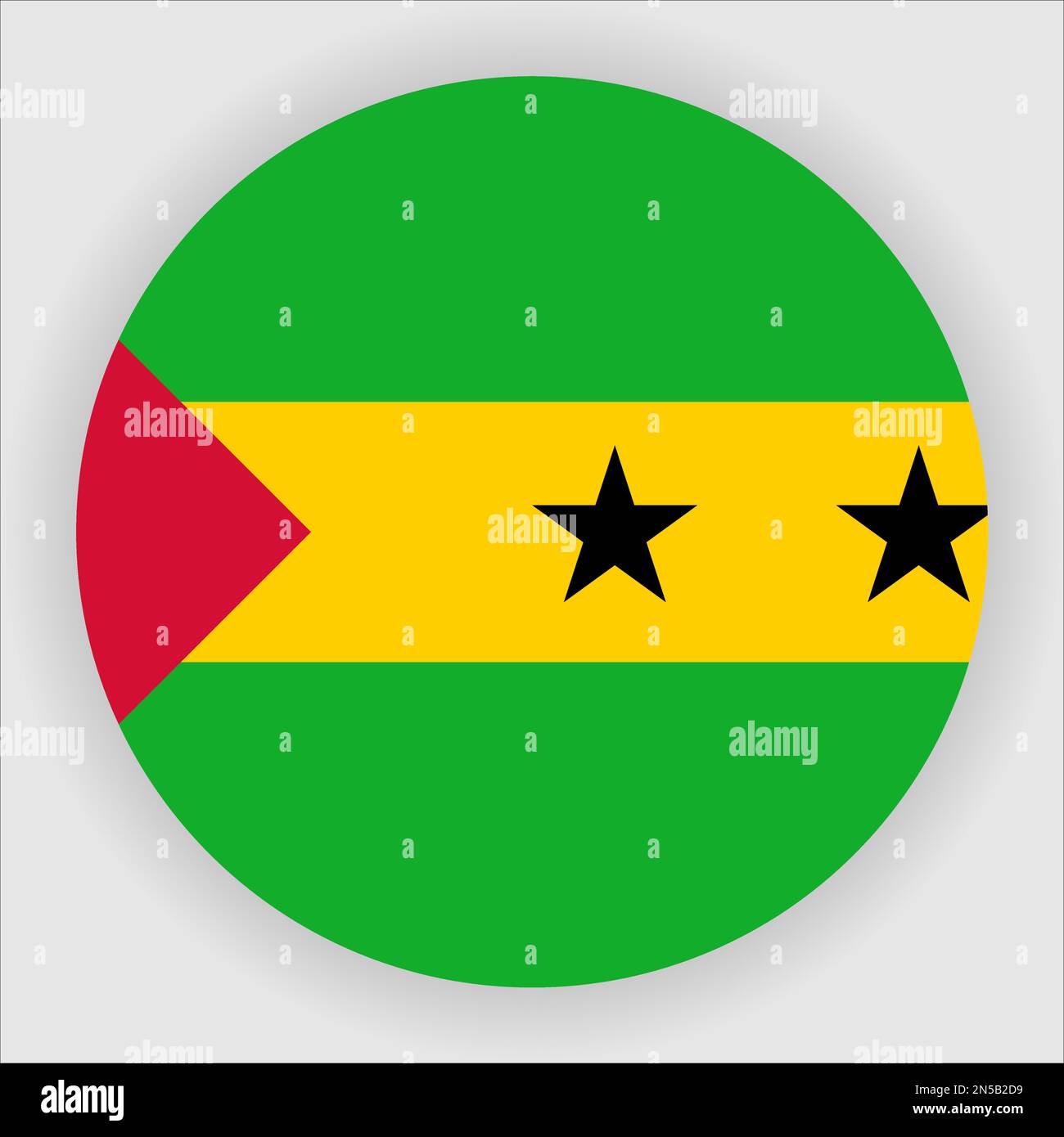 São Tomé e Príncipe FLAT Rounded Flag Icon Button Vector Illustration de Vecteur