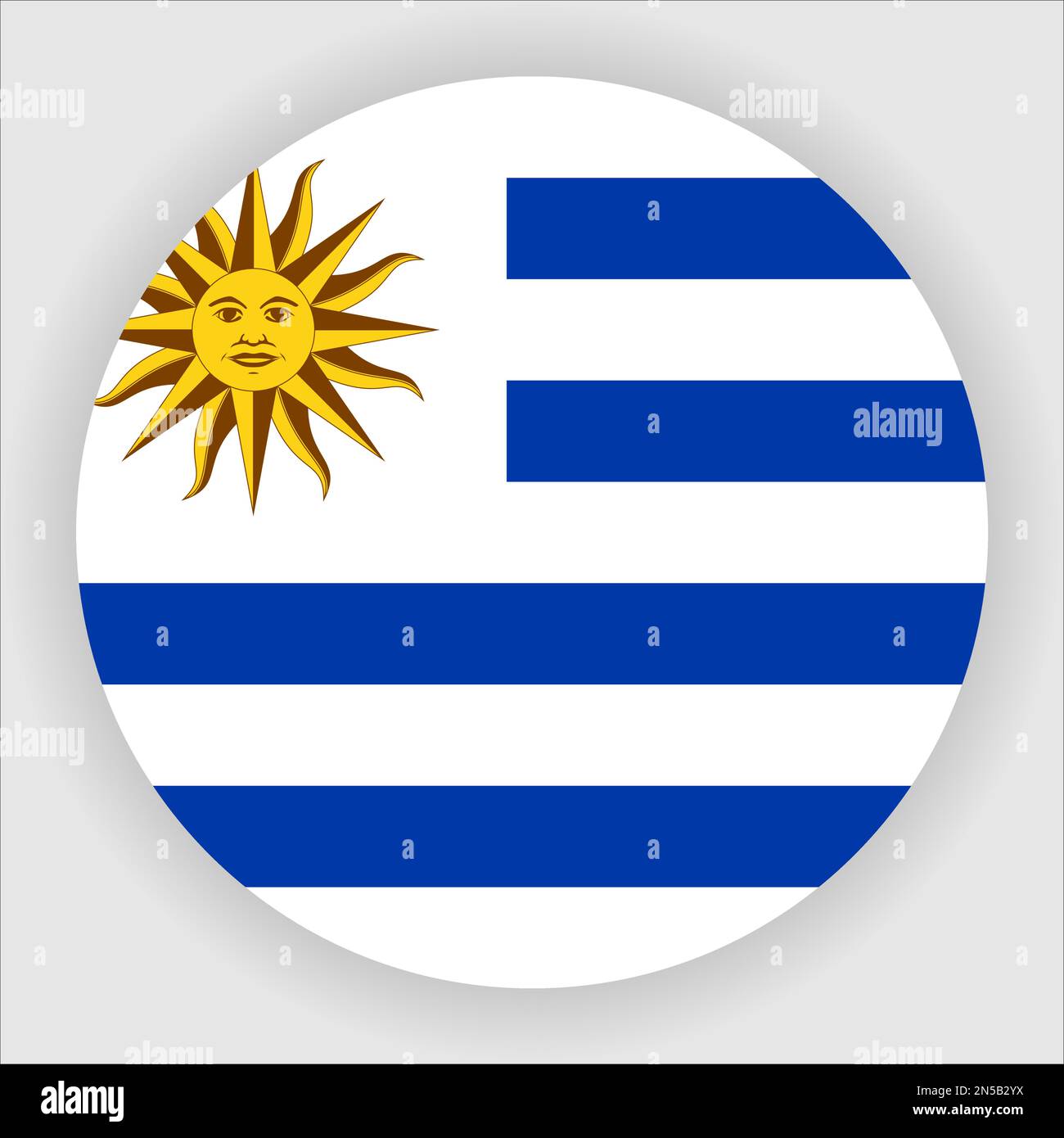 Uruguay FLUND drapeau rond icône vecteur de bouton Illustration de Vecteur