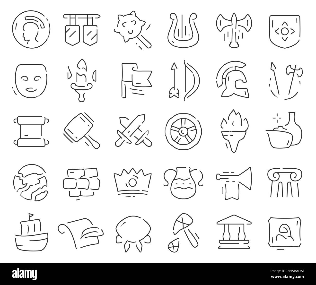 Collection d'icônes anciennes. Pack d'icônes de contour fin. Illustration vectorielle eps10 Illustration de Vecteur