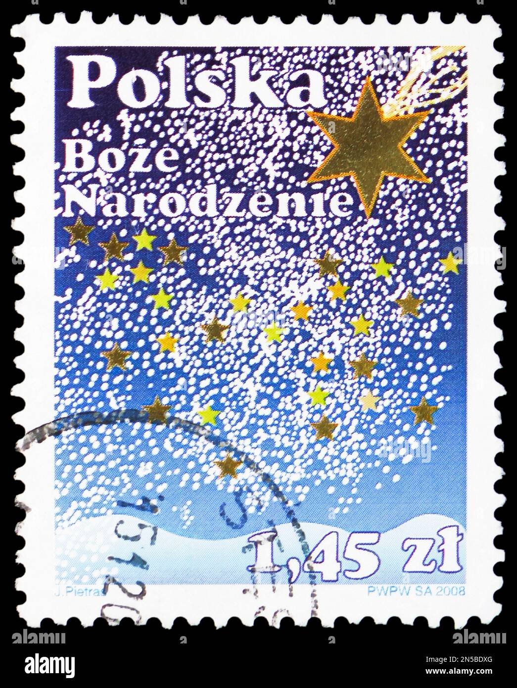 MOSCOU, RUSSIE - 4 FÉVRIER 2023: Timbre-poste imprimé en Pologne montre Noël, série, vers 2008 Banque D'Images