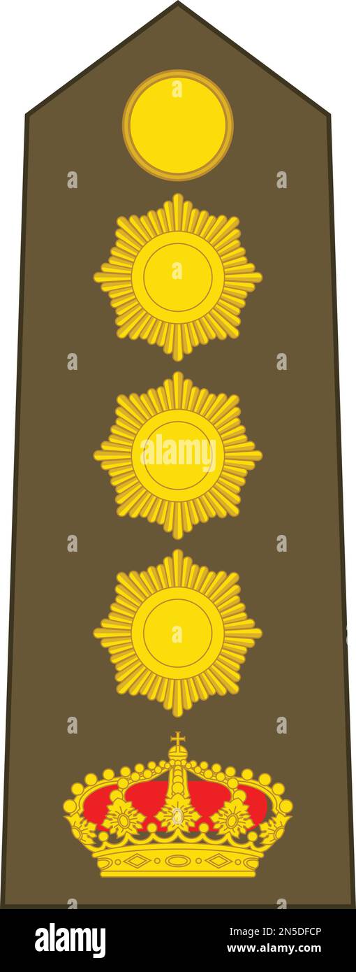 Insigne d'officier militaire de l'épaulière du COLONEL luxembourgeois Illustration de Vecteur