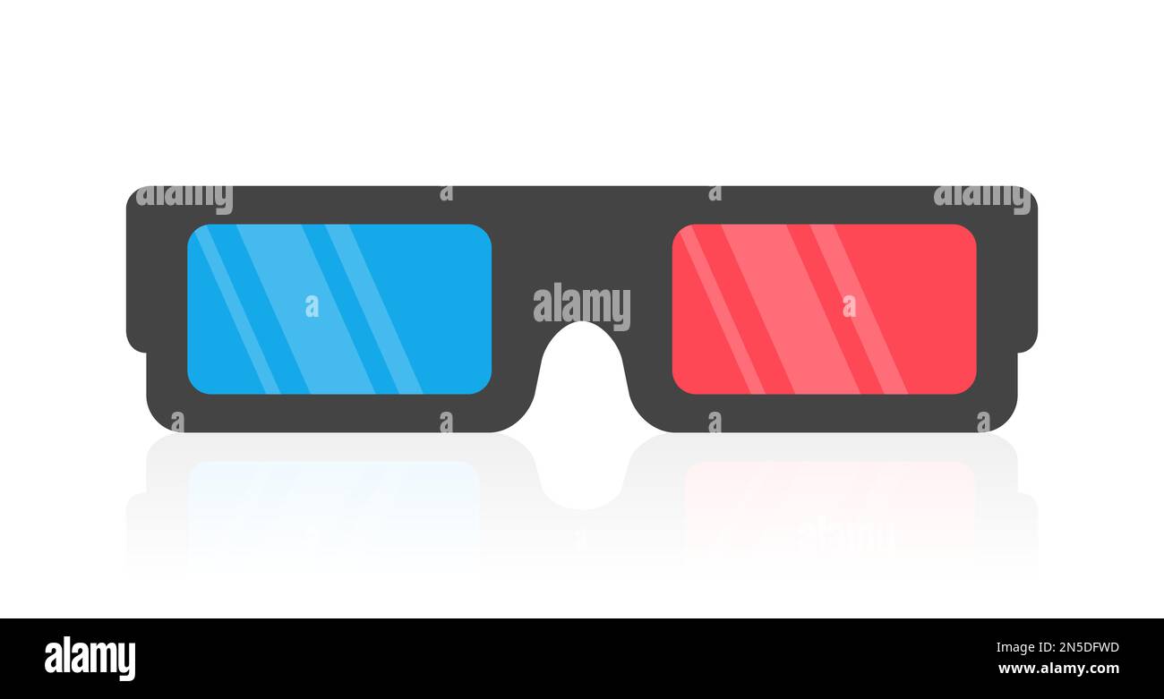 Bleu Rouge moderne 3D verres symbole vectoriel Illustration Illustration de Vecteur
