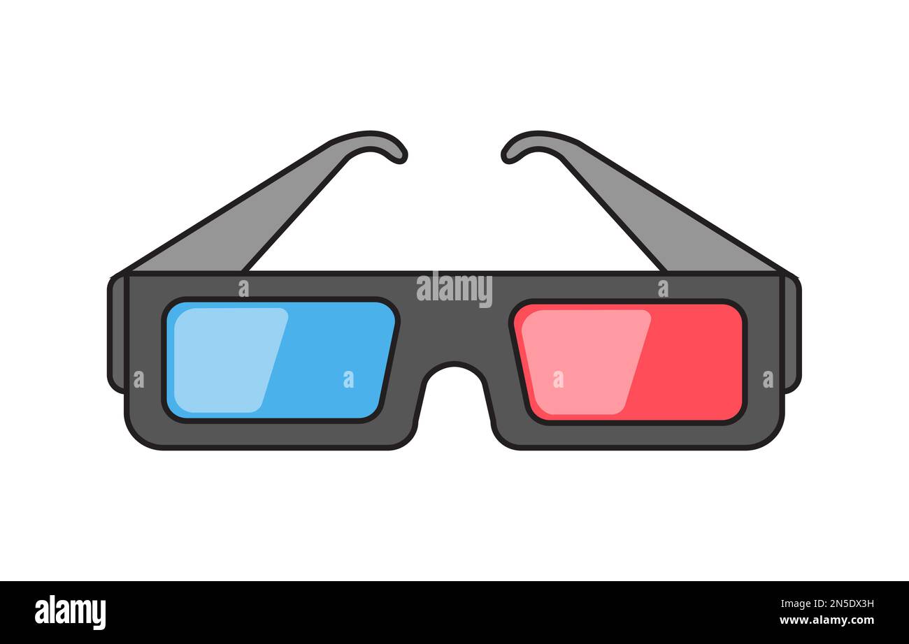 Caricature 3D lunettes film cinéma Vector Illustration Illustration de Vecteur