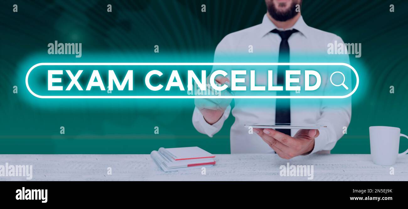 Affichage conceptuel examen annulé. Mot pour les prédictions précises