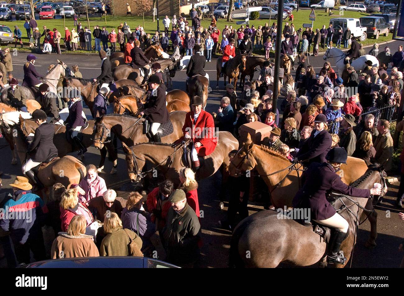 La rencontre d'Albrighton Hunt pour la chasse au renard en 2005 photo de DAVE BAGNALL Banque D'Images