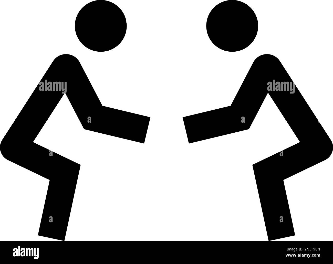 Icône d'une personne échangeant des cartes de visite. Vecteur modifiable. Illustration de Vecteur