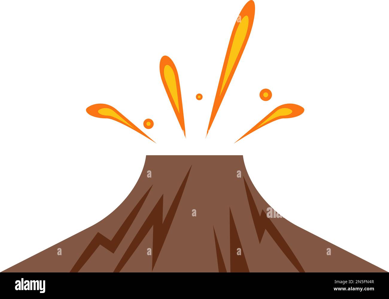 Icône volcan en éruption. Catastrophes naturelles. Vecteur modifiable. Illustration de Vecteur