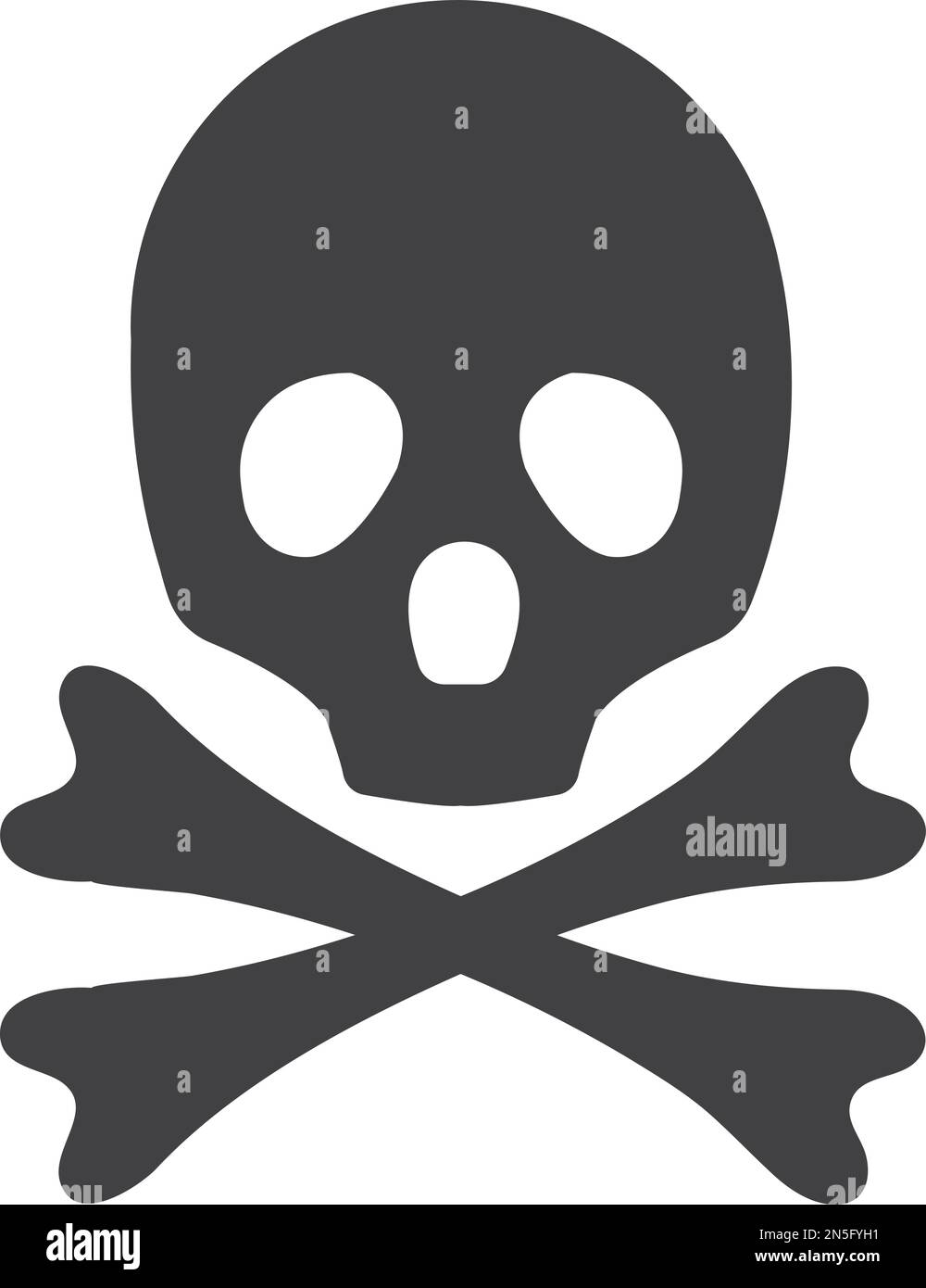 Icône noire crâne et crossbone. Signe de poison. Symbole de danger de mort Illustration de Vecteur