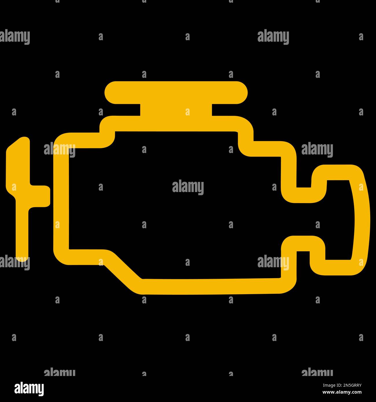 Image vectorielle orange sur fond noir d'un témoin de tableau de bord pour un problème de moteur de la voiture Illustration de Vecteur