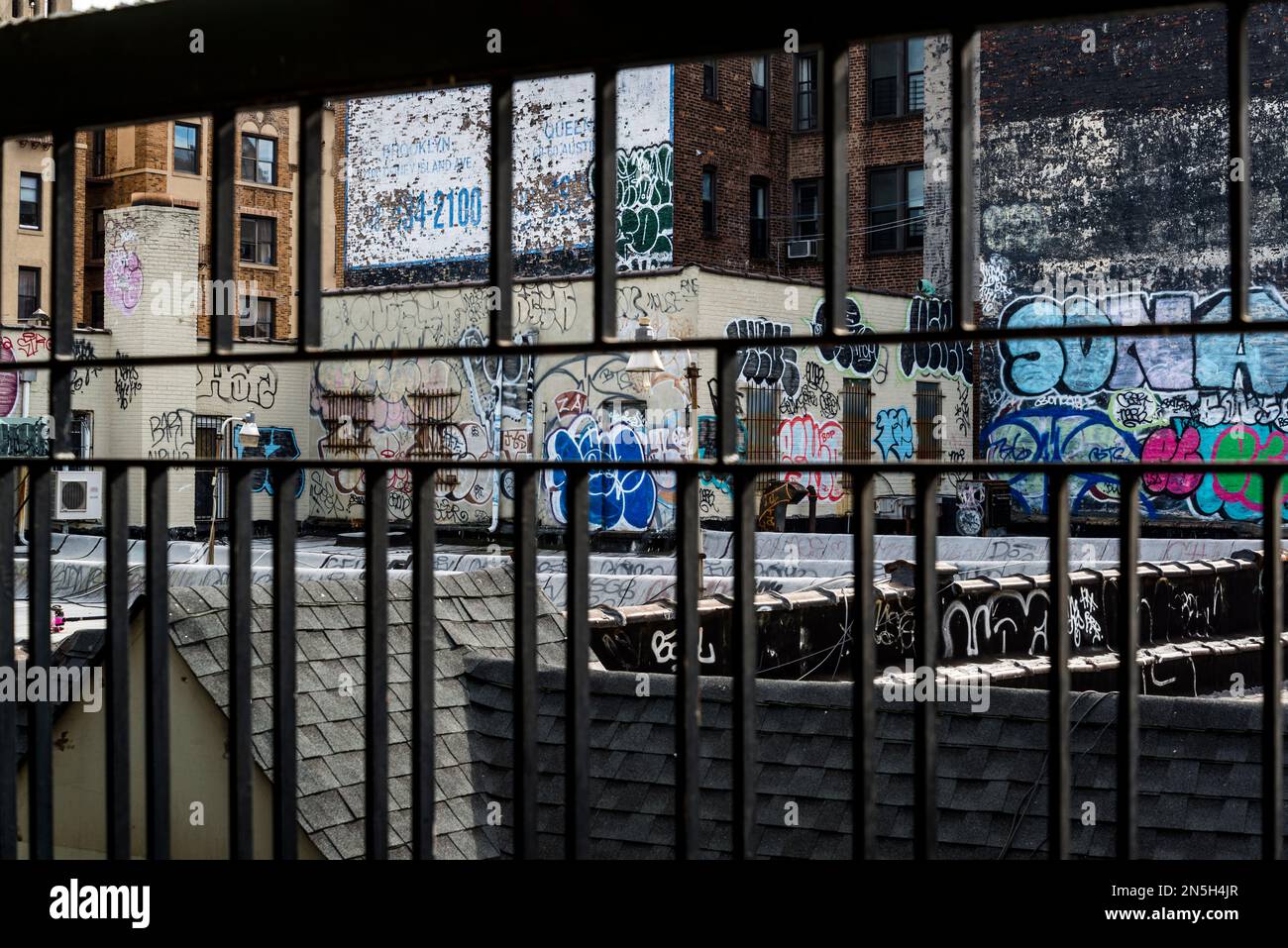 Graffiti, quartier de Brighton, Brooklyn, New York, États-Unis Banque D'Images