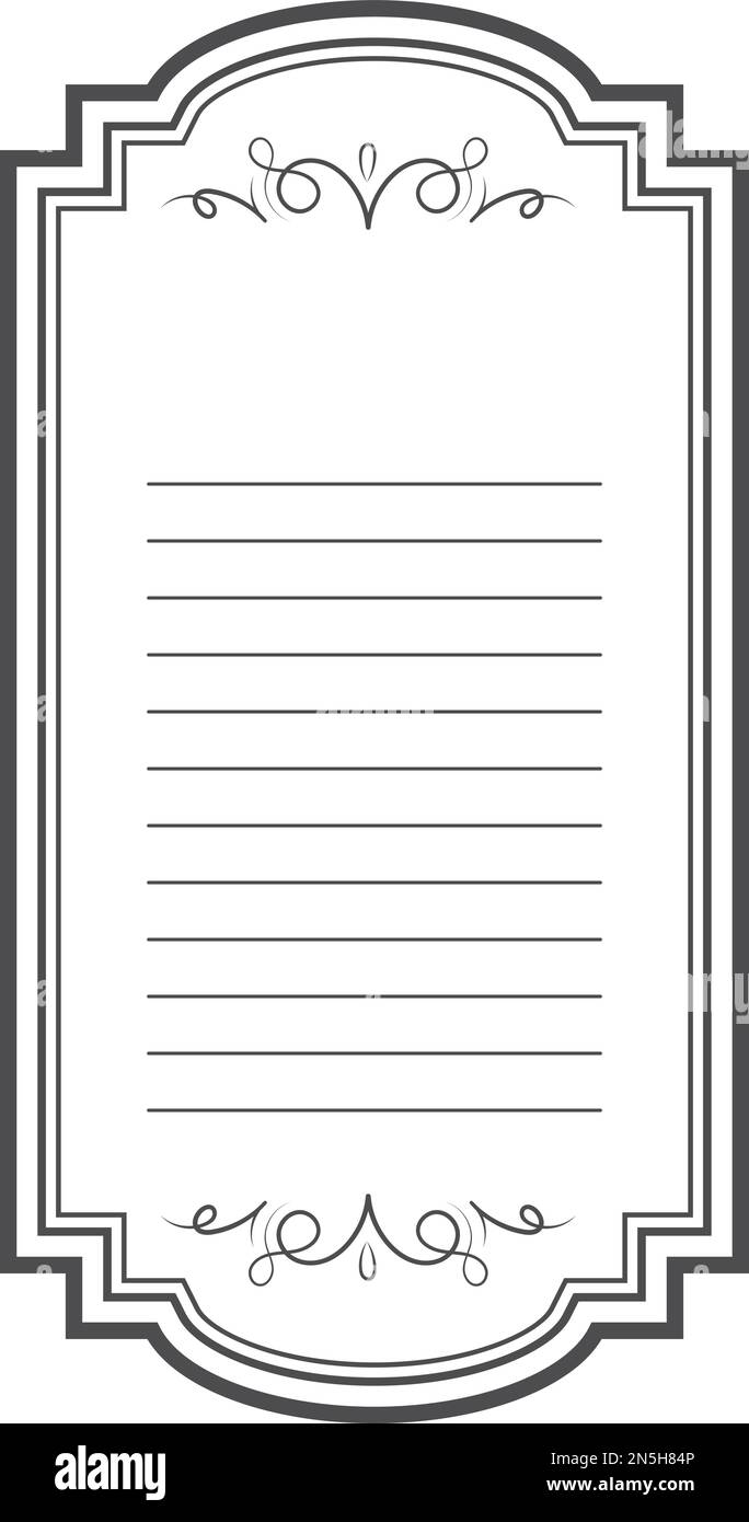 Modèle de carte décorative. Élégant bloc de texte vide Illustration de Vecteur